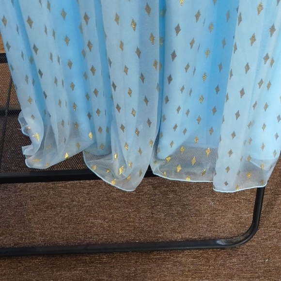 Princess Inspired Blue and Gold Dress - Picture 6 of 12